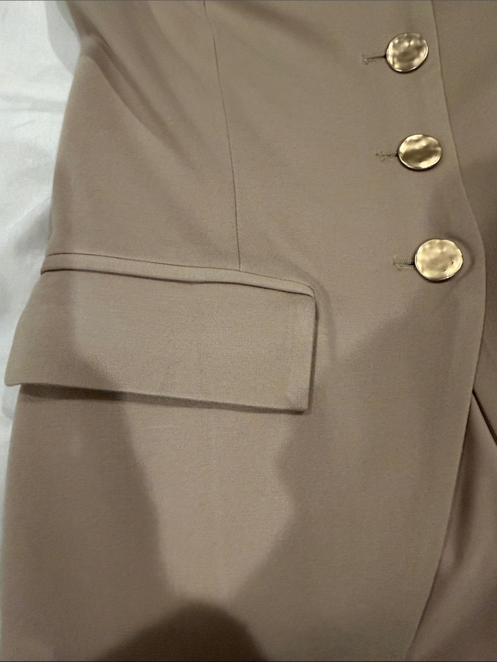 Aqua Beige Strapless Corset top with Gold Trim buttons size XS - Picture 4 of 7